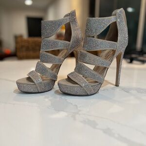 Steve Madden Silver Strappy Heels